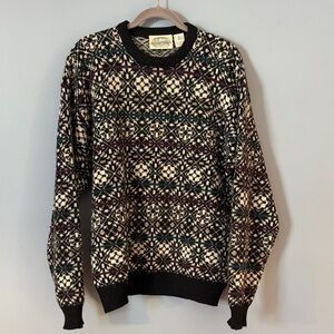 Vintage Men's Patterned Sweater - Shetland Wool Britches Great Outdoors Size XL